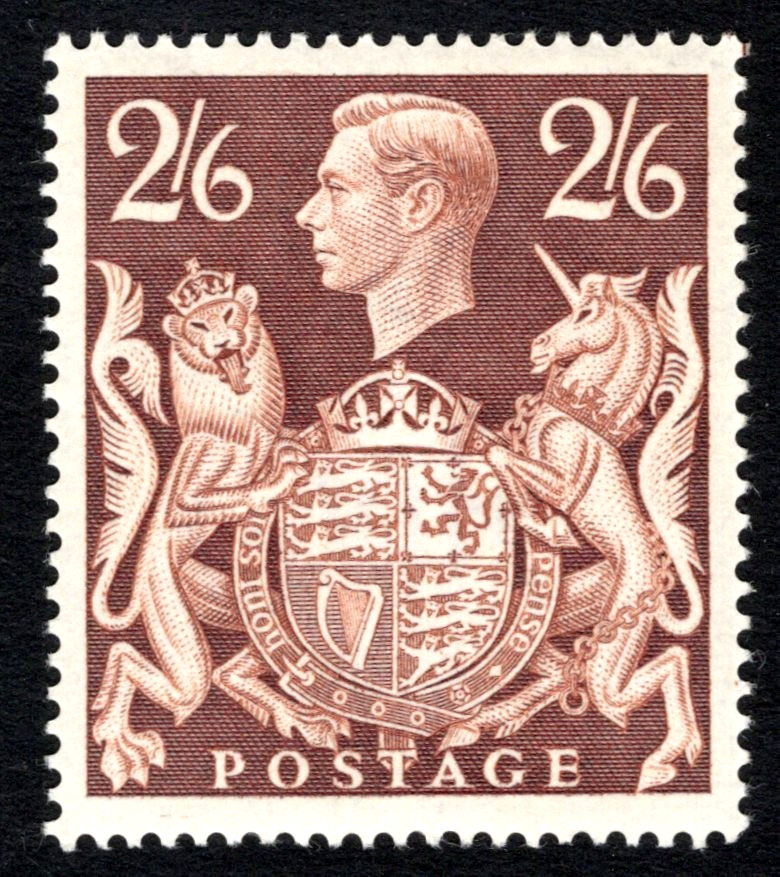 GEORGE VI L/M/MINT 2/6D BROWN.