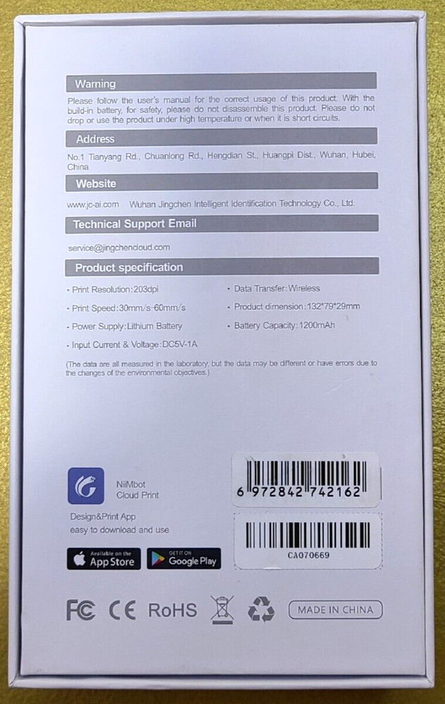 Label Maker Niimbot D11 2021 Wireless Bluetooth Sticker Label Printer with Roll