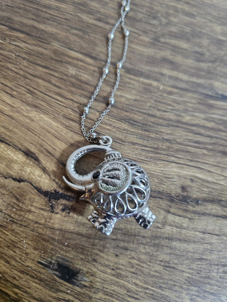 filigree elephant locket necklace