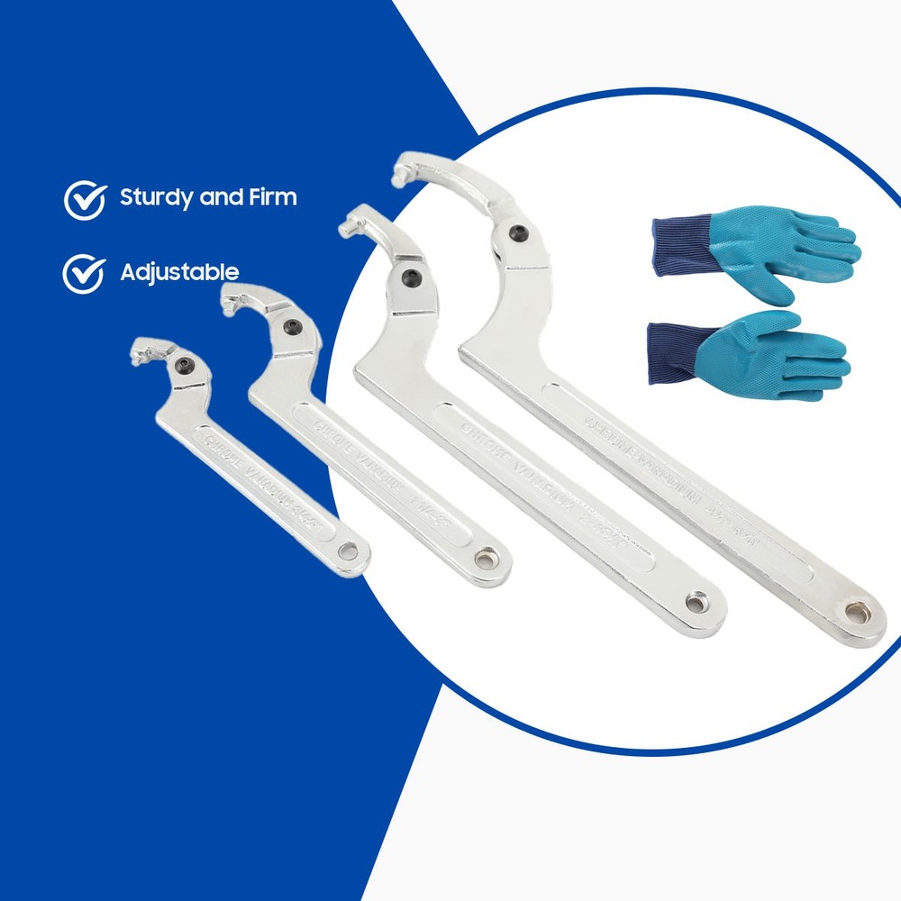 Adjustable Spanner Hook Wrench for Hydraulic Ram Cylinder Mechanical Machine