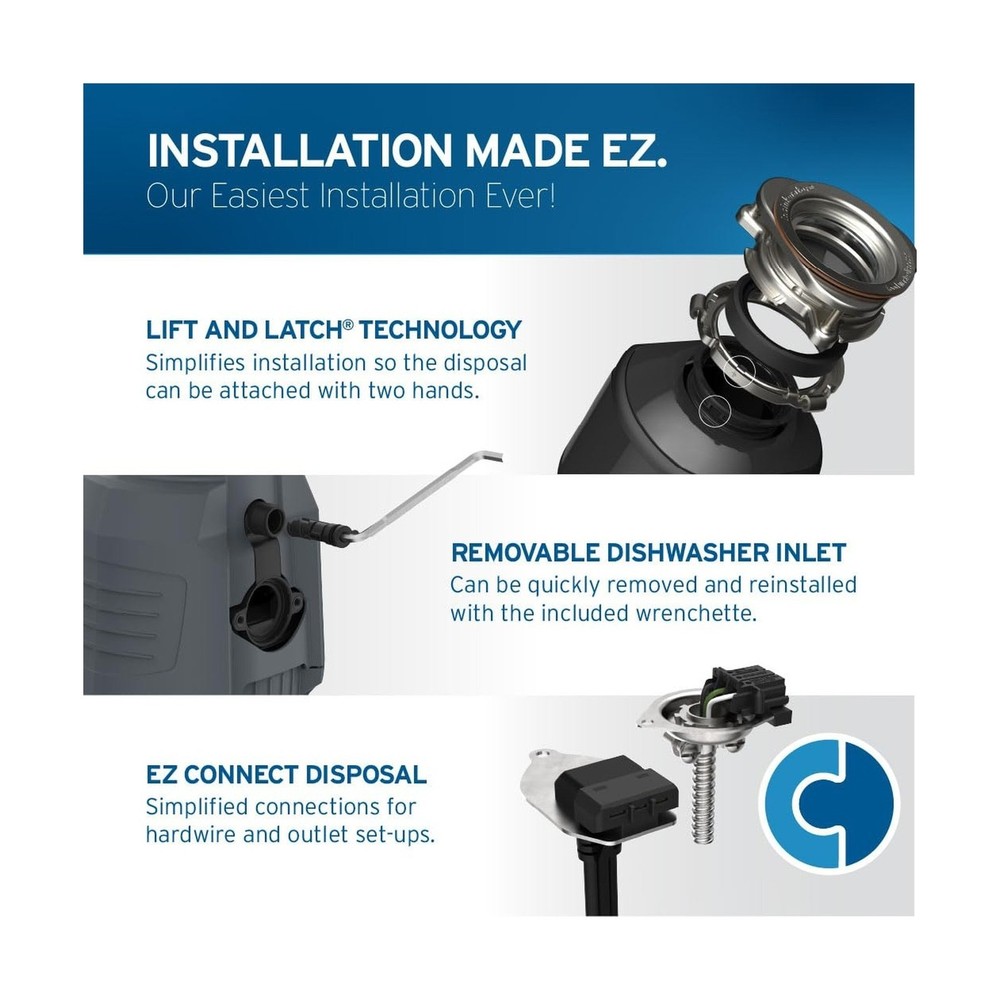 InSinkErator EVOLUTION 0.75HP 3/4 HP, Advanced Series EZ Connect Continuous F...