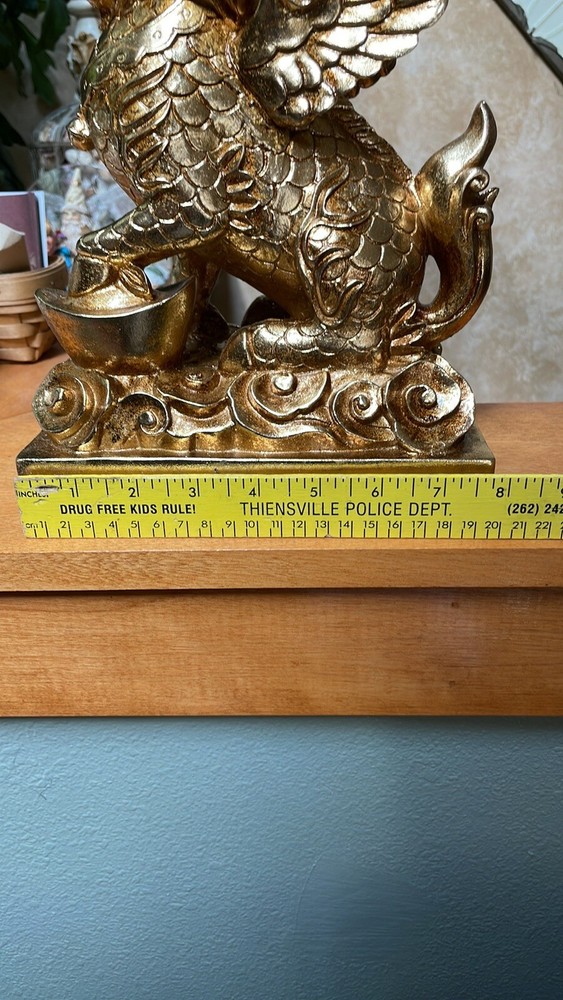 Gold Tone Winged Dragon Foo