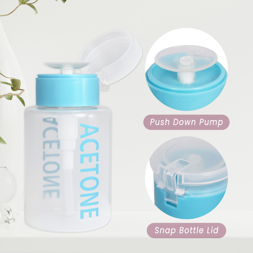 Pana 6 oz Labeled Liquid Push Down Pump Dispenser Empty Bottle