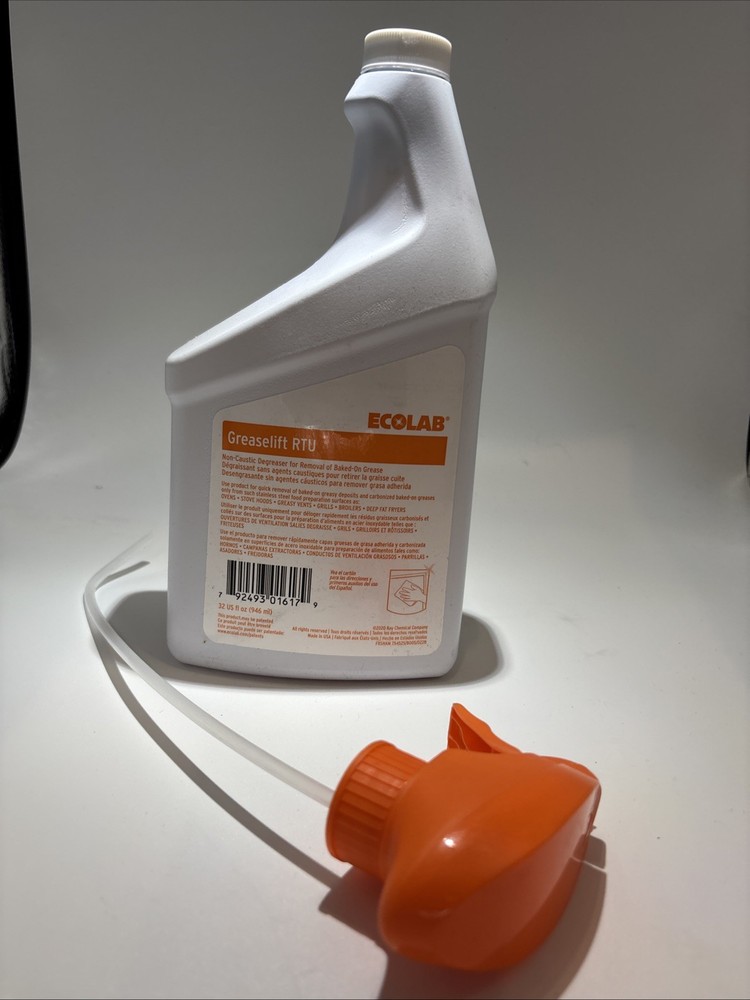 Ecolab Greaselift RTU Non-Caustic Degrease With Removale Spray Nozzle- 32 FL OZ.