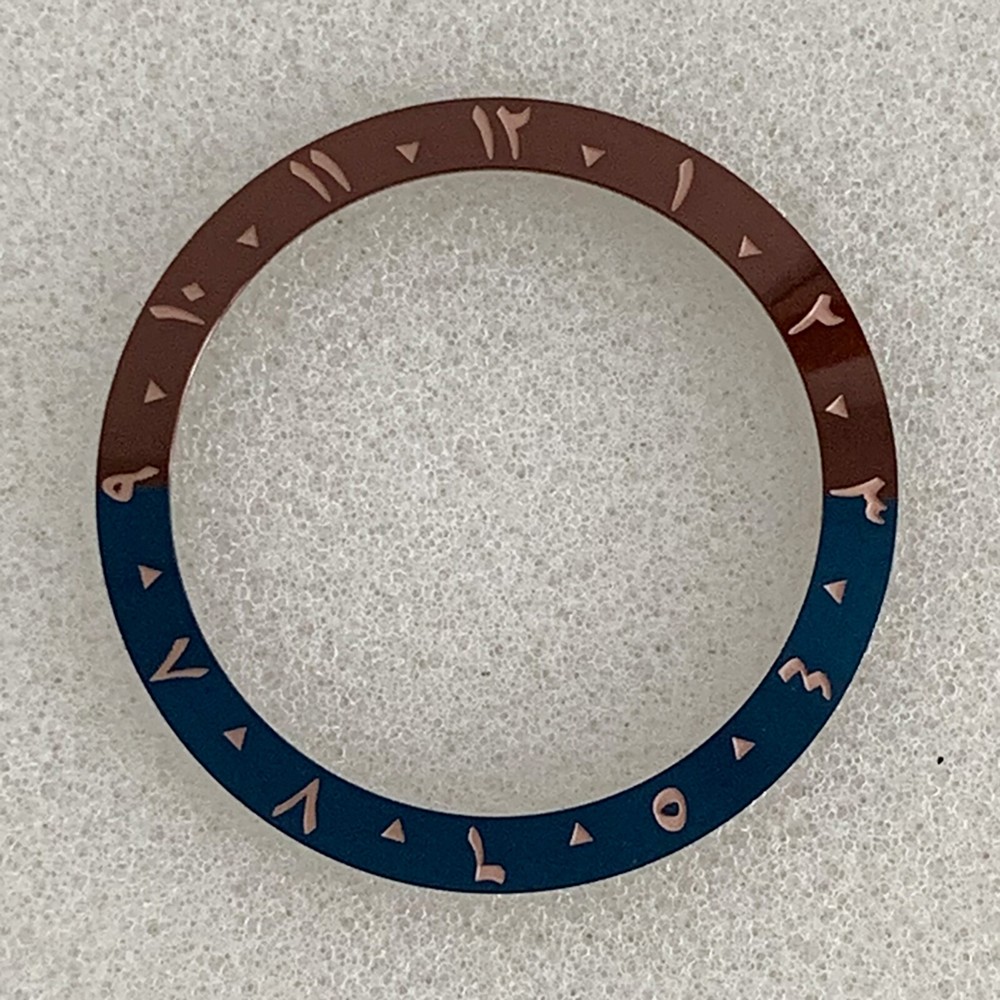 38mm Arabic Numerals Dual-color Watch Bezel Insert Replacement fit 40mm Case