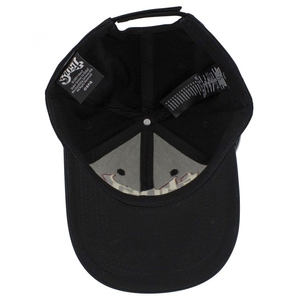 Ghost 3D Embroidered Logo Snapback Hat Black