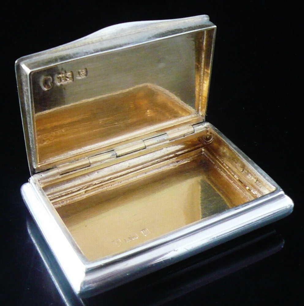 Antique Sterling Silver Snuff Box, Hallmarked Birmingham 1838