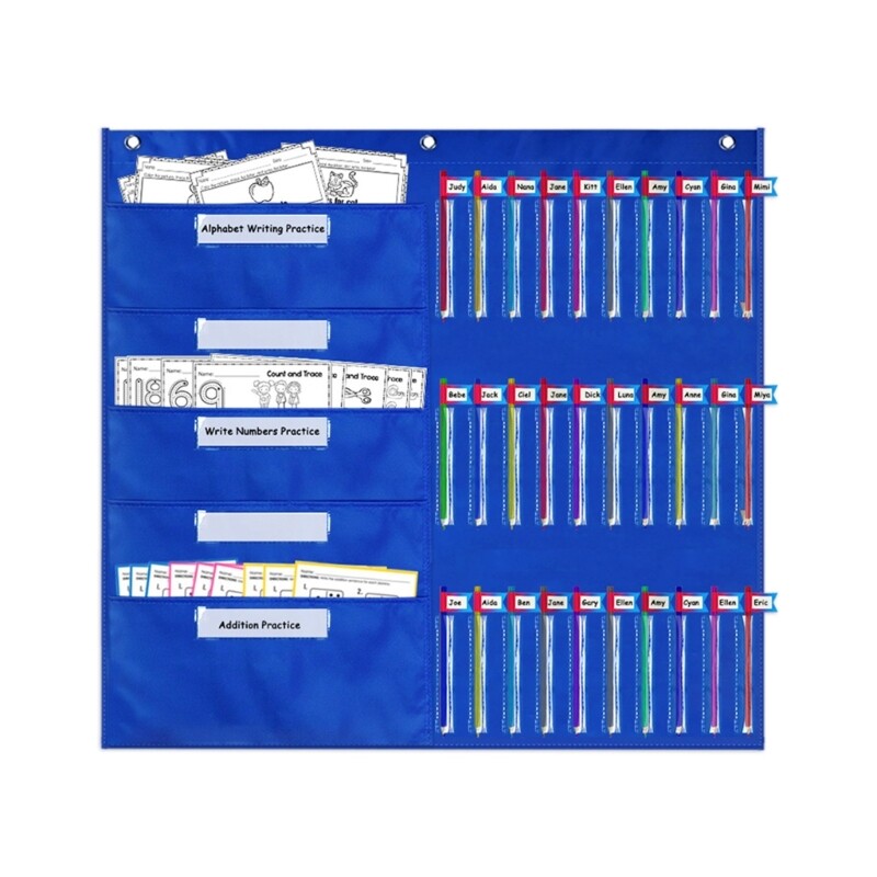 Classroom Pocket Chart Homework Pocket Chart Stationery Storage Chart for Office