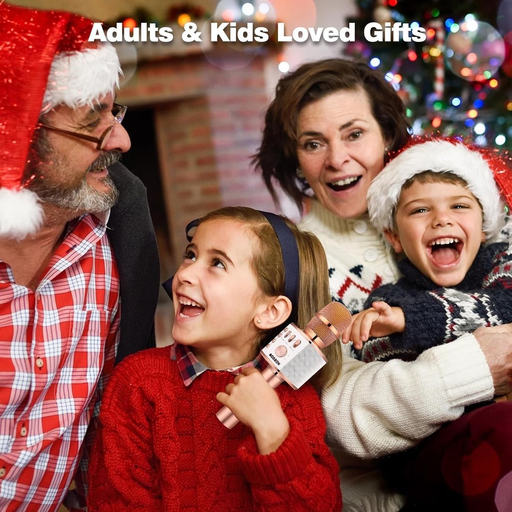 Handheld Karaoke Microphone with Multi-Device Compatibility & Volume Control