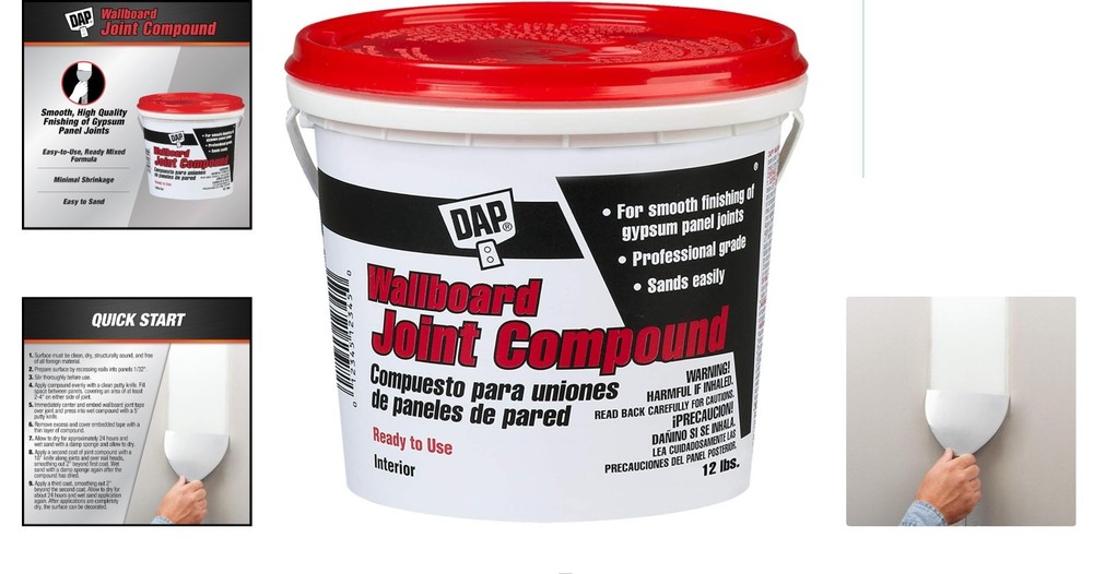 Professional Ready-Mixed 12 Lbs Drywall Joint Compound - Minimal Shrinkage