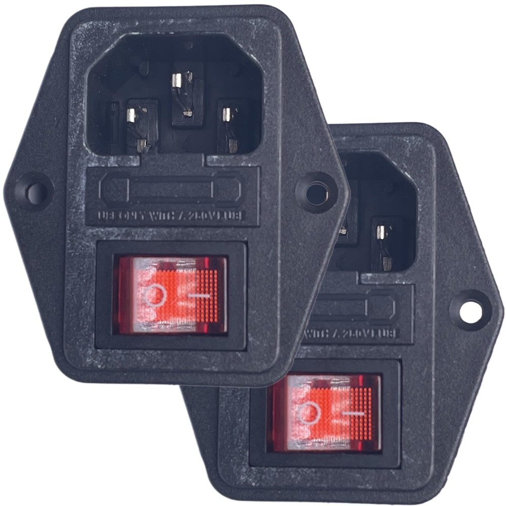 CESS AC Power Socket With Switch & Fuse & Lamp,Chassis/Panel Mount - AC...