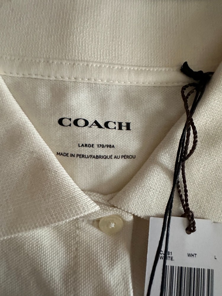 BN COACH Solid Gradient Pique Polo Cotton Shirt L