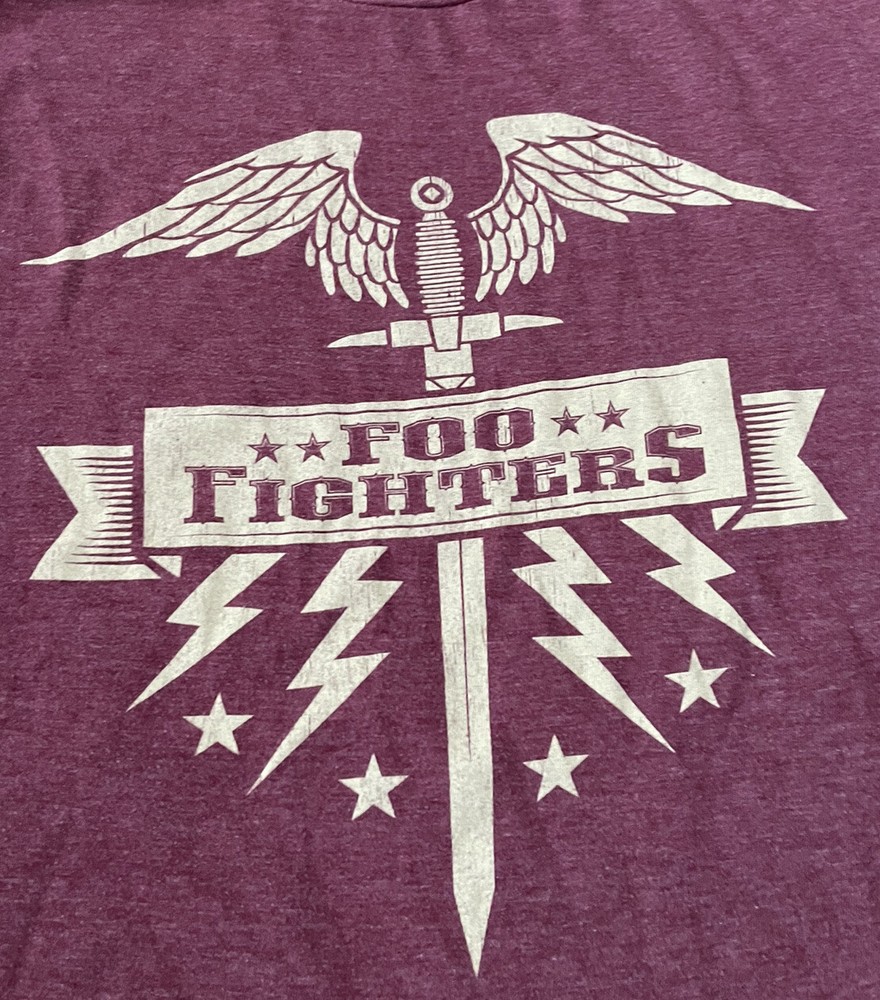 Foo Fighters Graphic T-Shirt w/ Eagle Sword Optima Tag Dave Grohl (Medium)