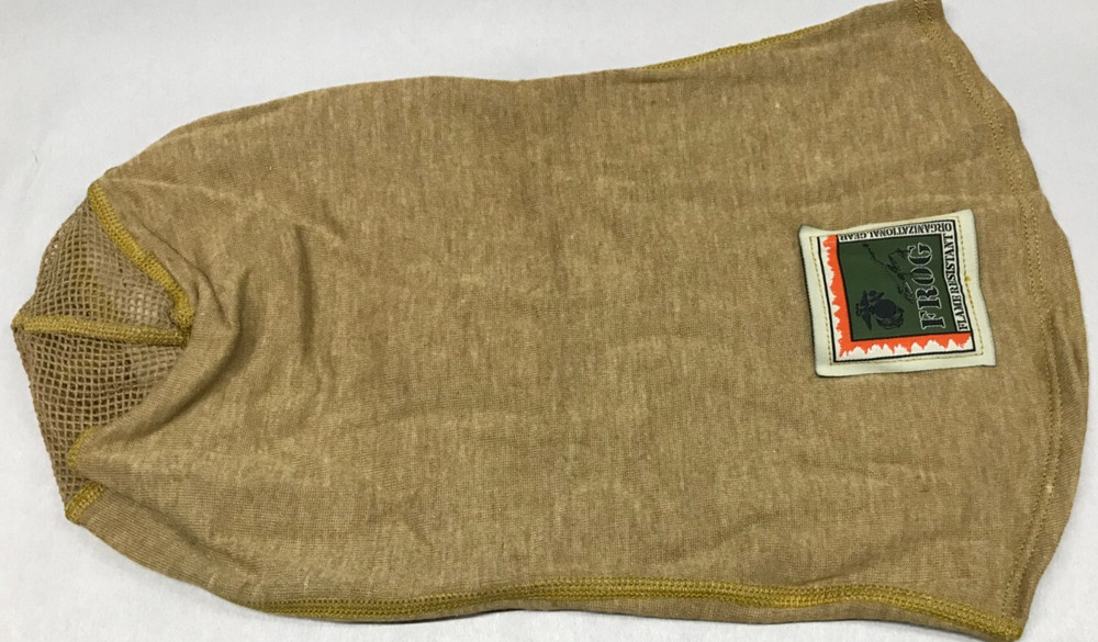 USMC FROG Balaclava Protective Face Shield Fire Resistant Tan OSFM Medium Weight