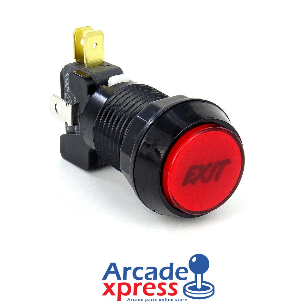 EXIT Arcade Red Pinball Push Button Illuminated LED Translucent Flipper w switch