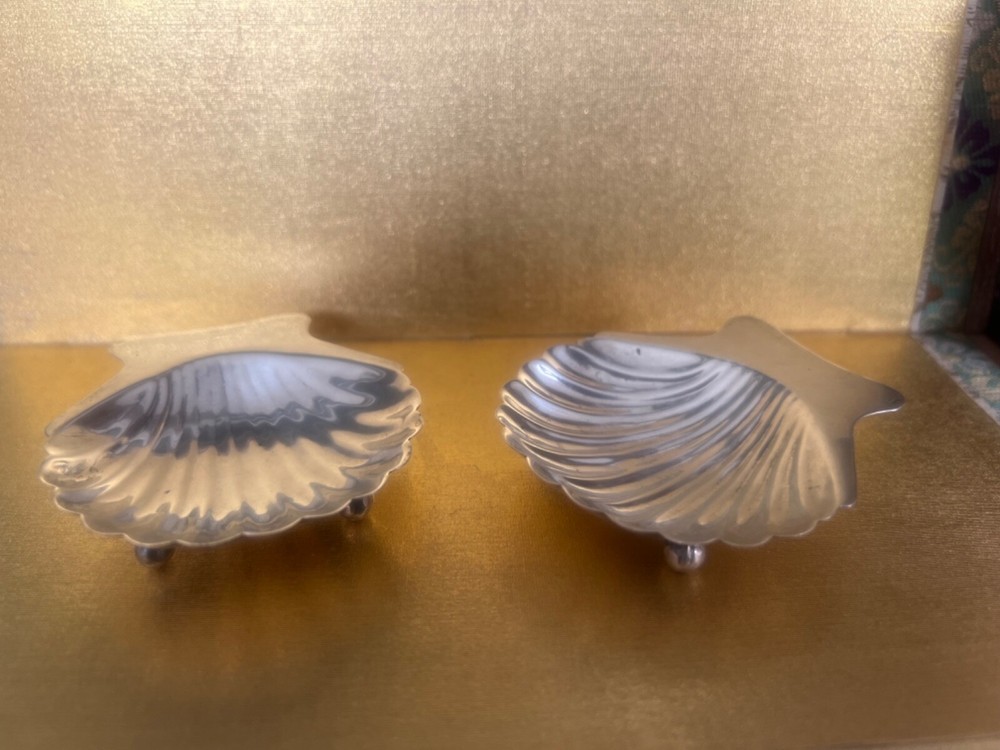 STERLING MEXICO 3/CLAM SHELL W/ HANDLE SERVER PLUS 2 INDIVIDUAL CLAM SHELLS