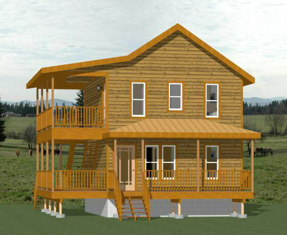 20x24 Duplex -- PDF Floor Plan -- 960 sq ft -- Model 1A