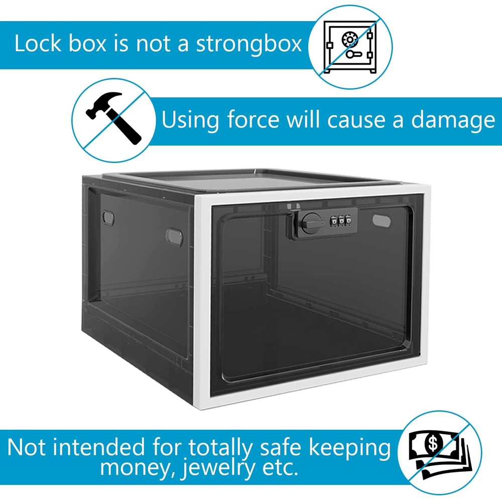 Medicine Lock Box with Combination Lock, Large Medication Lock Box with Code,...