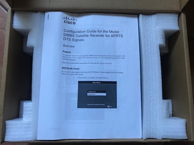Cisco D9865-H AFN decoder satellite receiver New with cables & remote control