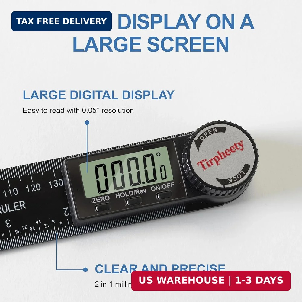 Digital Angle Finder Protractor, 3rd Generation Quick Display Angle Gauge Ruler,