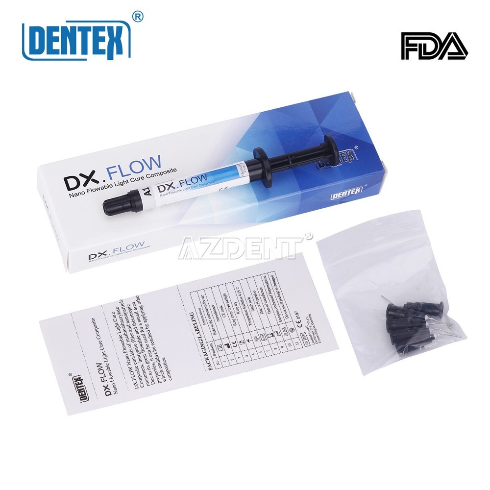 Dental Flowable Medium Flow Light Cure Composite A3 Shade DENTEX DX.FLOW