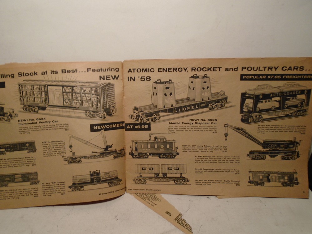 ORIGINAL LIONEL 1958 ACCESSORY CATALOG USED