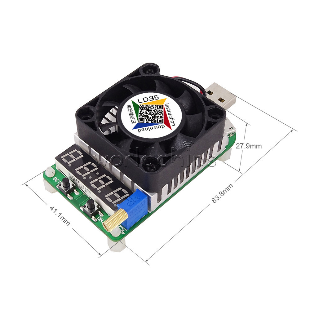 35W Electronic Load Resistor USB Interface Test Discharge Battery Tester LD25