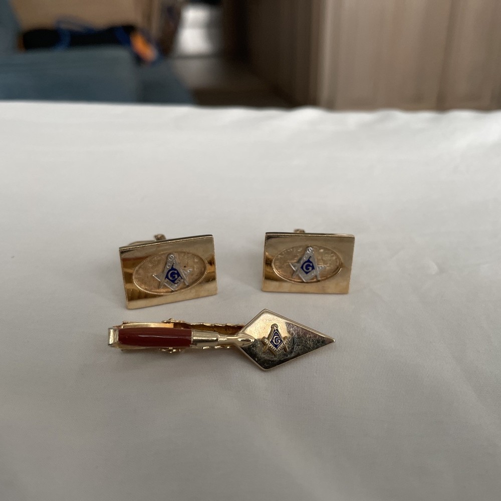 Masonic Free Mason Tie Bar & Cufflinks