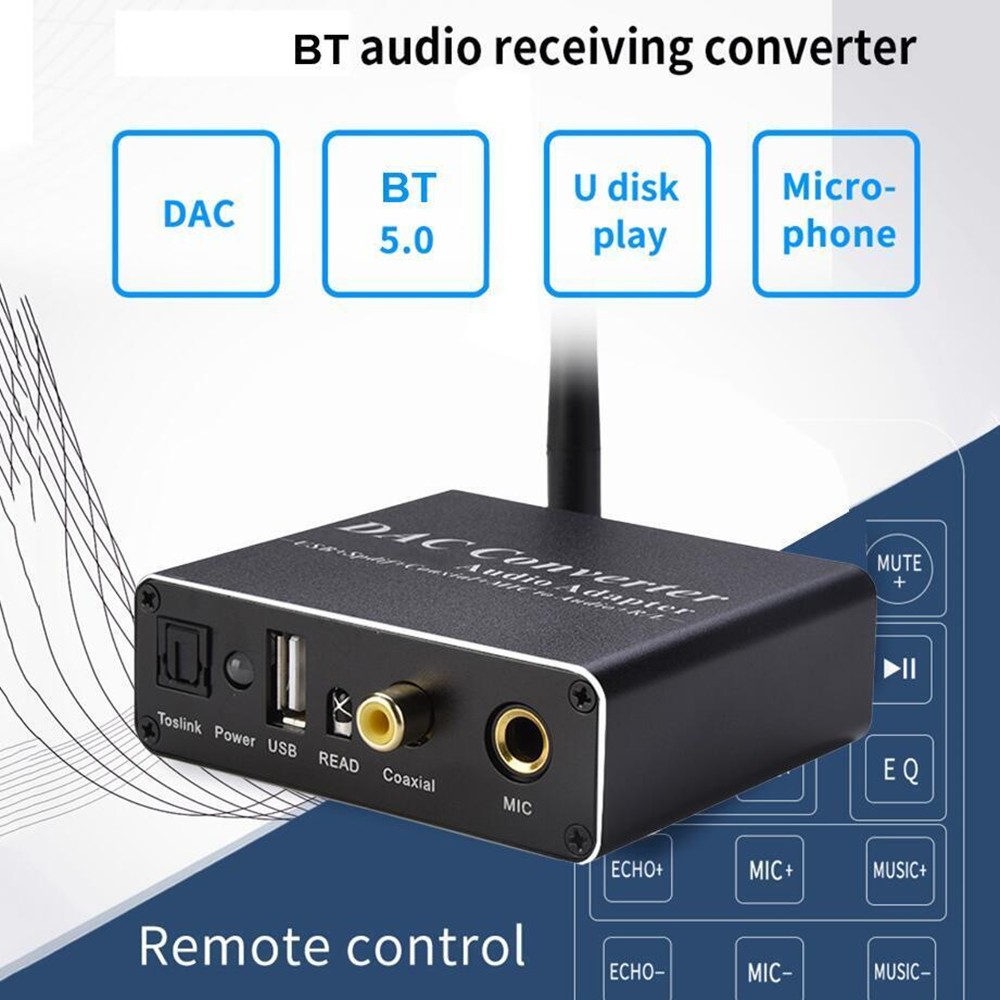 Audio DAC Decoder Bluetooth Receiver Amplifier U Disk Player Microphone Adapter
