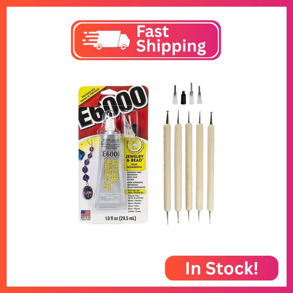 E6000 Jewelry and Bead Adhesive Bundle: Includes 4 Precision Applicator Tips and