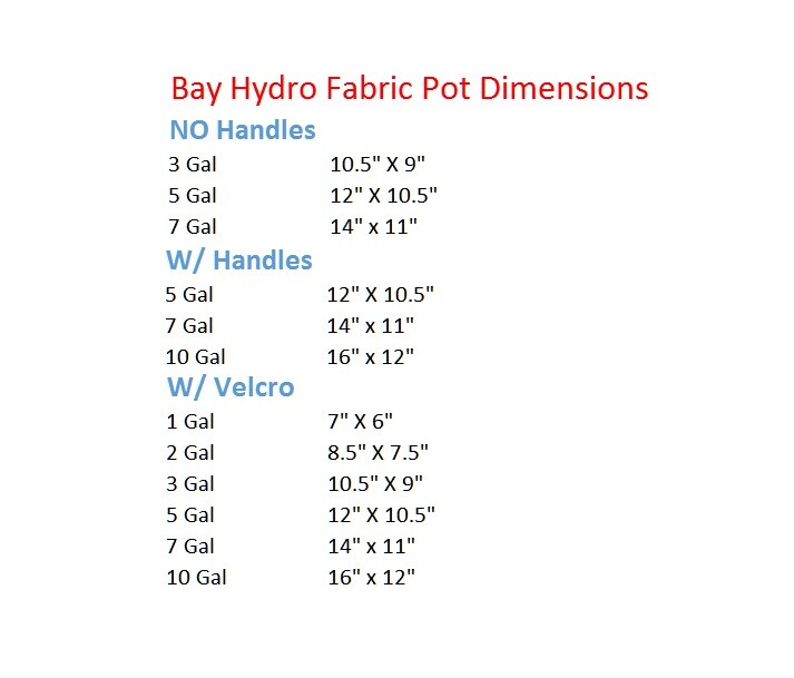 25pc 7 Gallon Bay Hydro Fabric Pots Quick Hook & Loop Fastener Trans-Planter $$