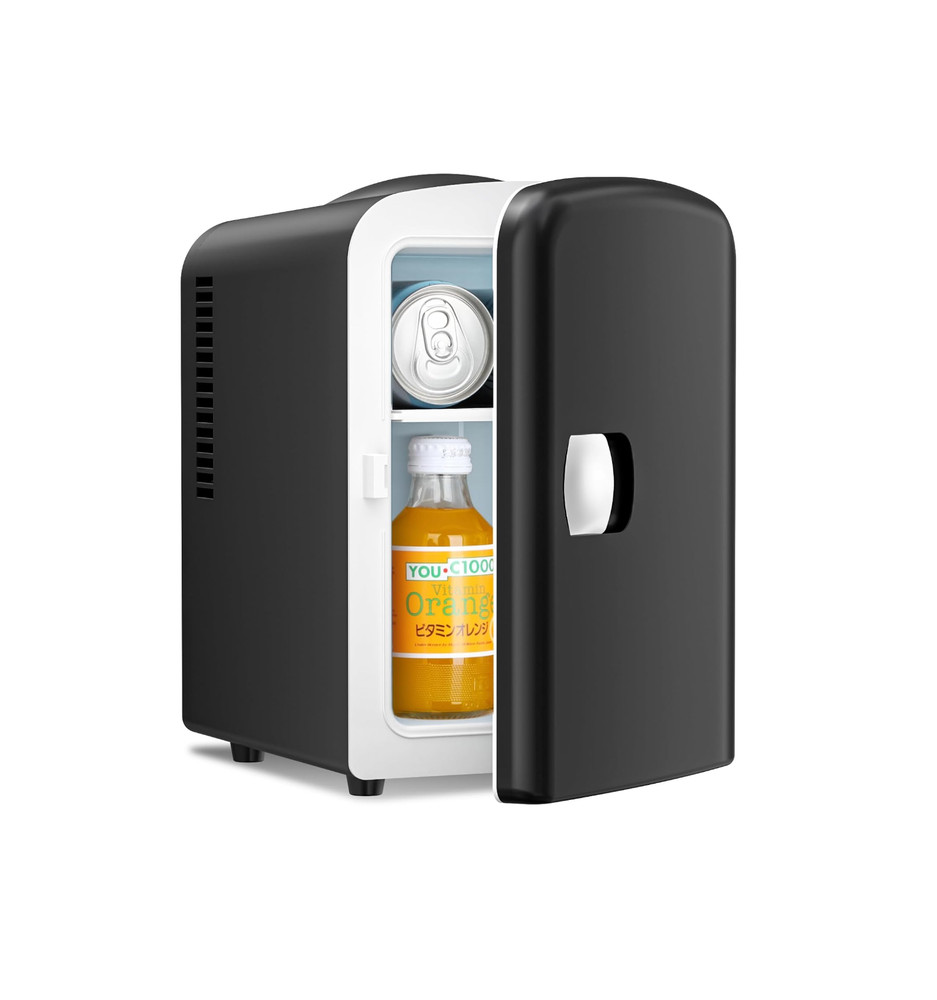 Personal Chiller Compact Mini Fridge 4L Capacity/6 Cans, Black - BRAND NEW