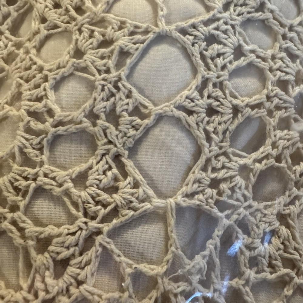 Pillow Sham Crochet Standard Cream Ecru Envelope new in package