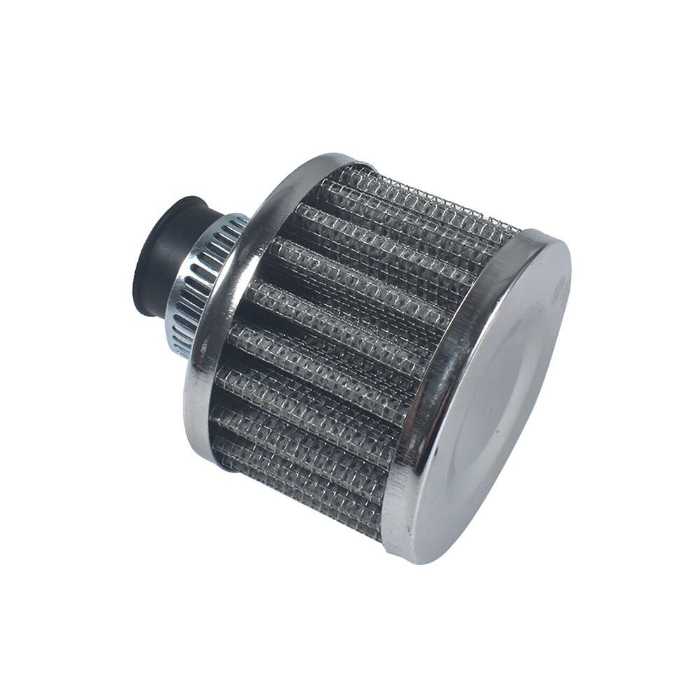 2PCS 12mm Air Filter Mini Universal Red Motor Cone Cold Clean Air Intake Silver