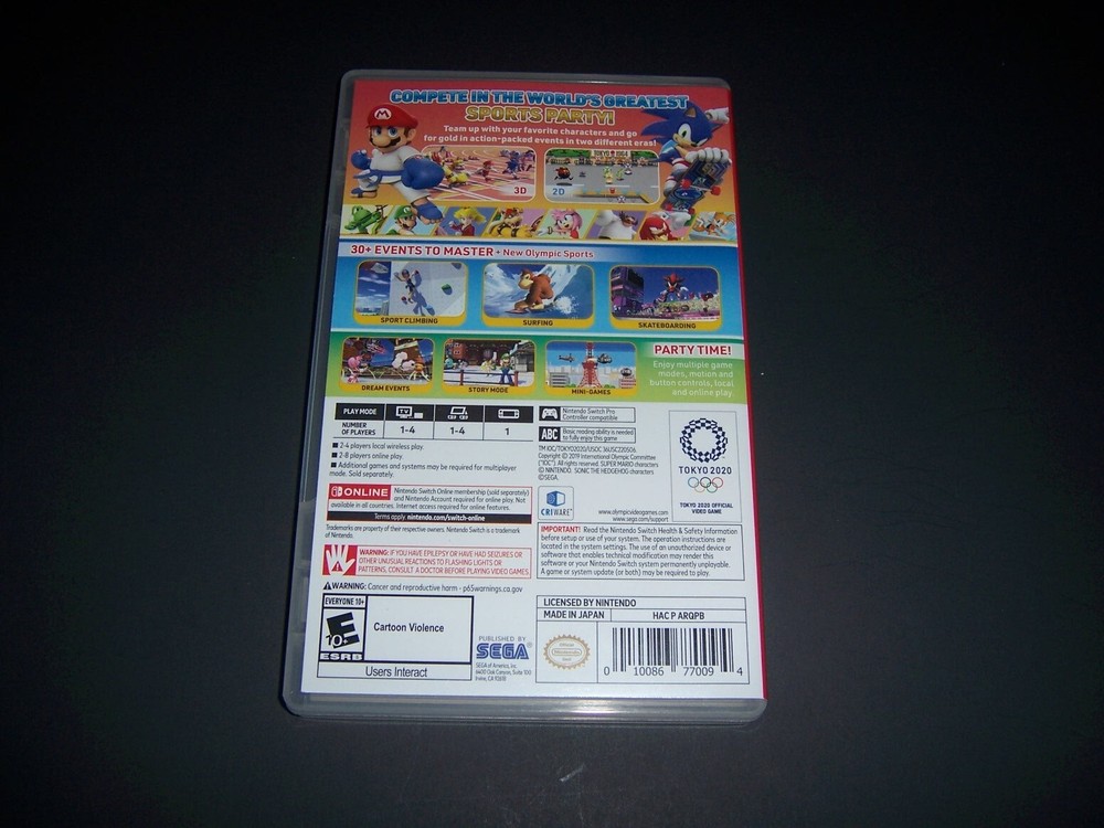Authentic Replacement Case ONLY for MARIO SONIC OLYMPIC GAMES TOKYO - Switch Box