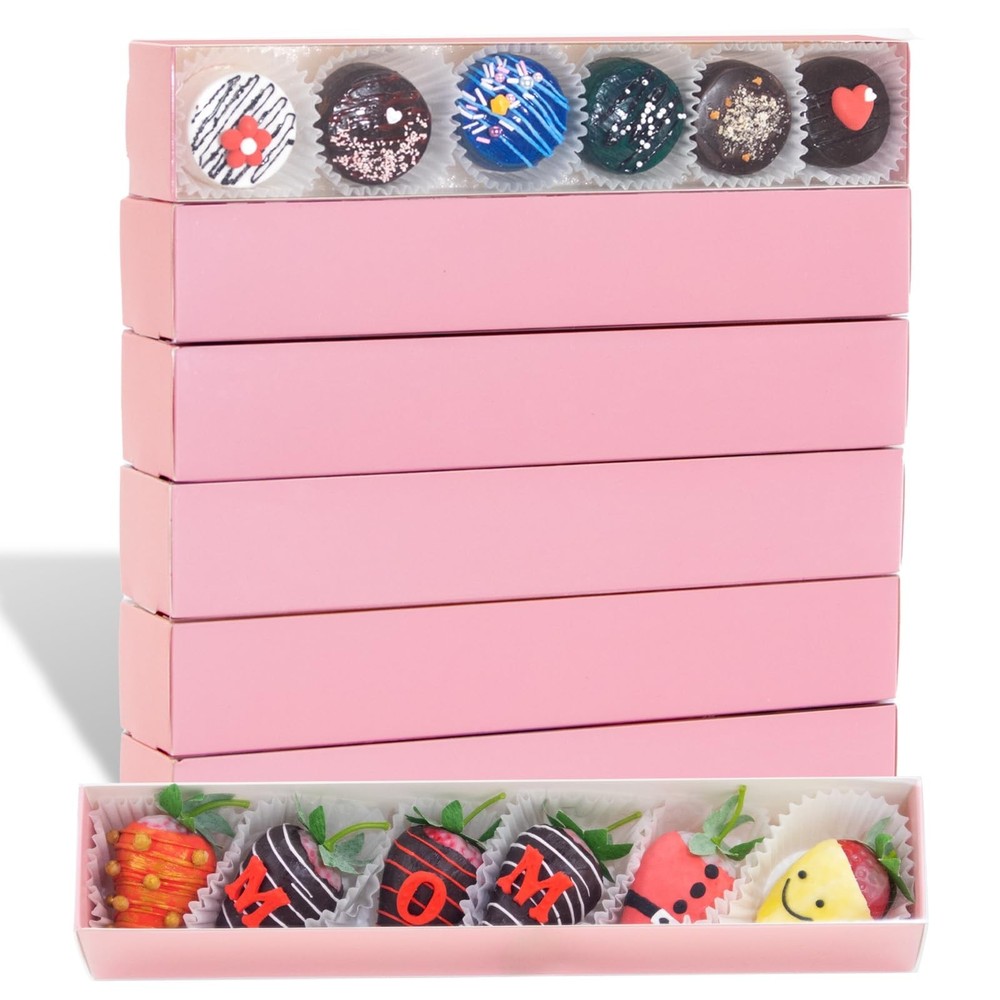 20Pack 12x2¼"x2 Inch Strawberry Boxes Macaron boxes Chocolate Truffle Boxes