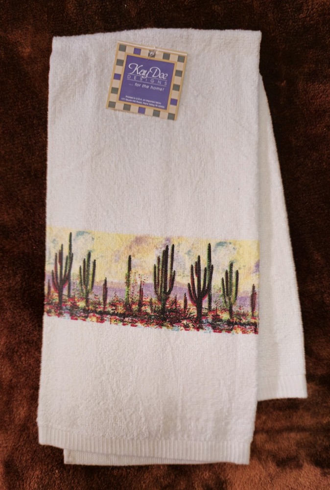 Cactus Border Terry Towel Kay Dee Desert Sunset Pattern NWT
