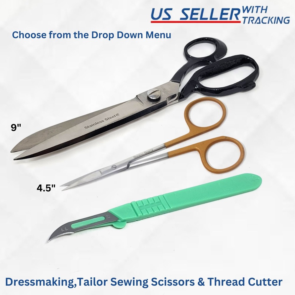 3 x TOOLS_ 9" Dressmaking/Tailor Sewing Scissors/Thread Cutter