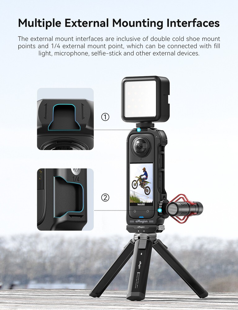 For Insta360 X4 Camera Quick Release Rabbit Cage Protection Frame Accessories