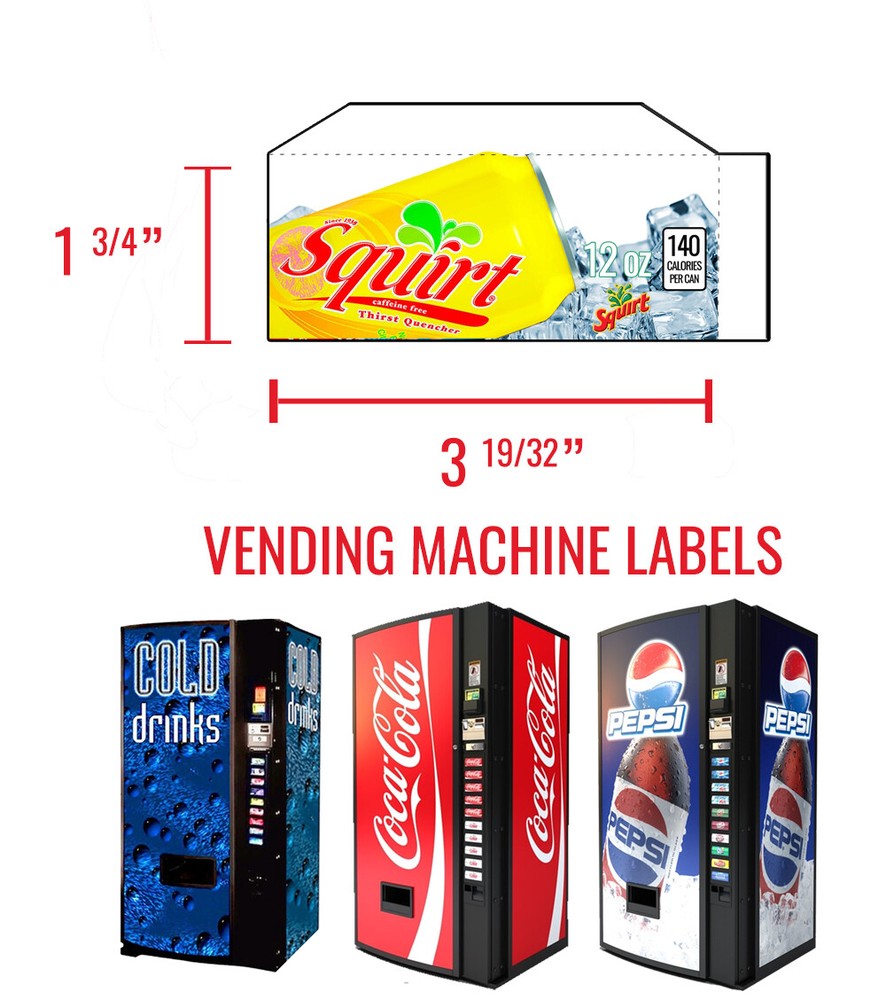 (2) Cherry Coke 12 oz - Vend Labels - Flavor Strips