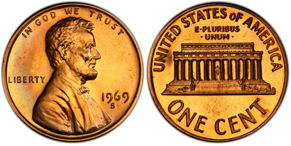 1969 S GEM  PROOF LINCOLN CENT (1 COIN)