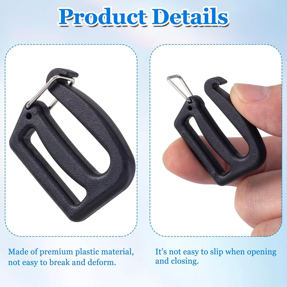 25Mm G Hook Webbing Connecting Buckles Adjustable Plastic Clips for Straps