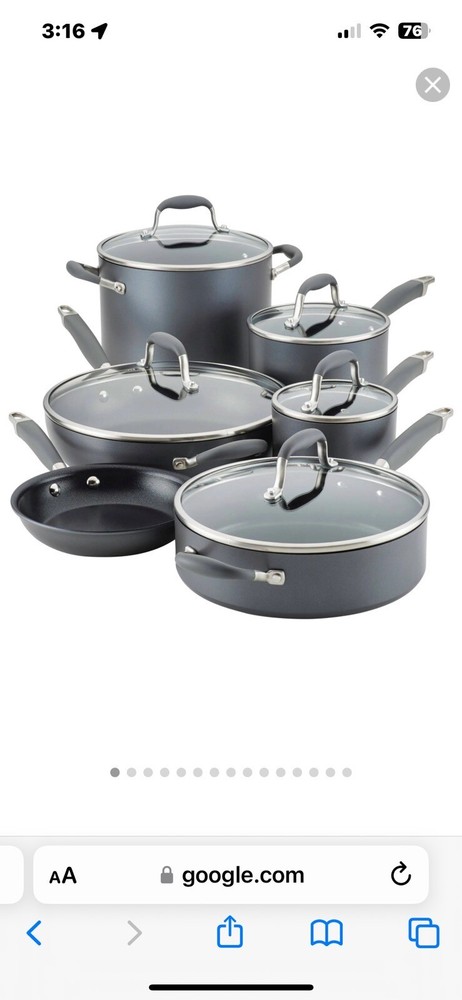 Anolon 84631 Advanced Home 11-Piece Cookware Set - Moonstone