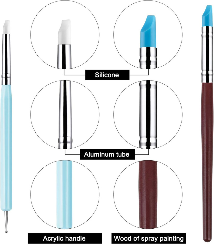 10Pcs Silicone Clay Sculpting Tool, Modeling Dotting Tool& Pottery Craft Use for