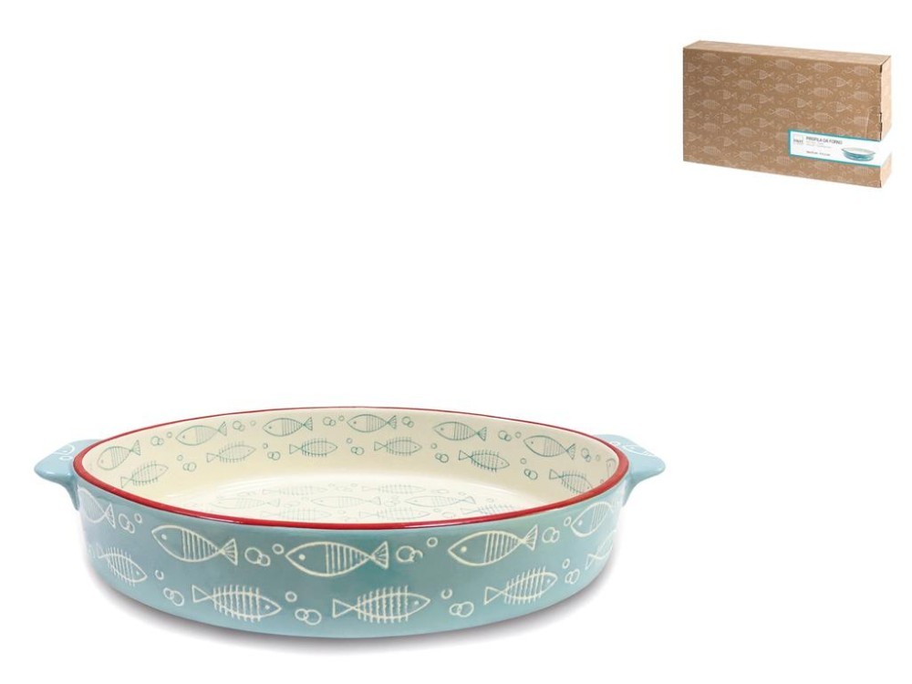 H&H Egeo Stoneware/Gres Oval Baking Dish, 28X19Cm