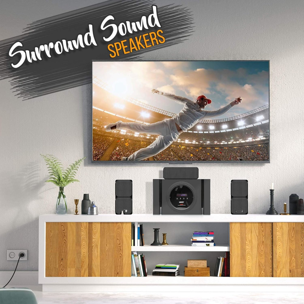 Home Theater System Bundle with Wireless Streaming via Built-In Bluetooth with H