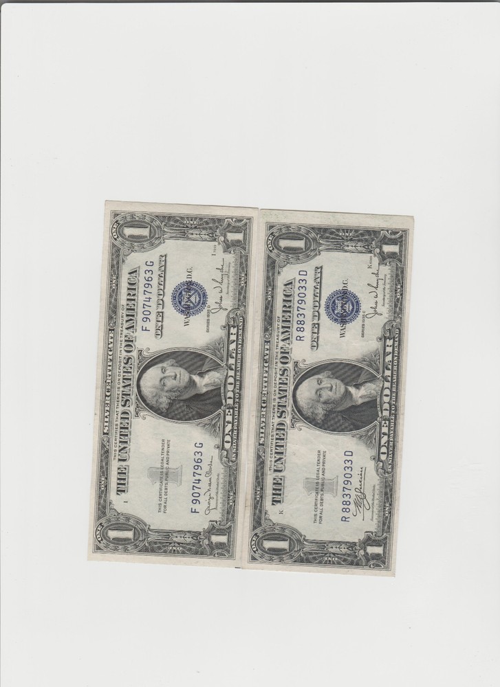 2 Lightly Circulated 1935 C&D Silver Certificates