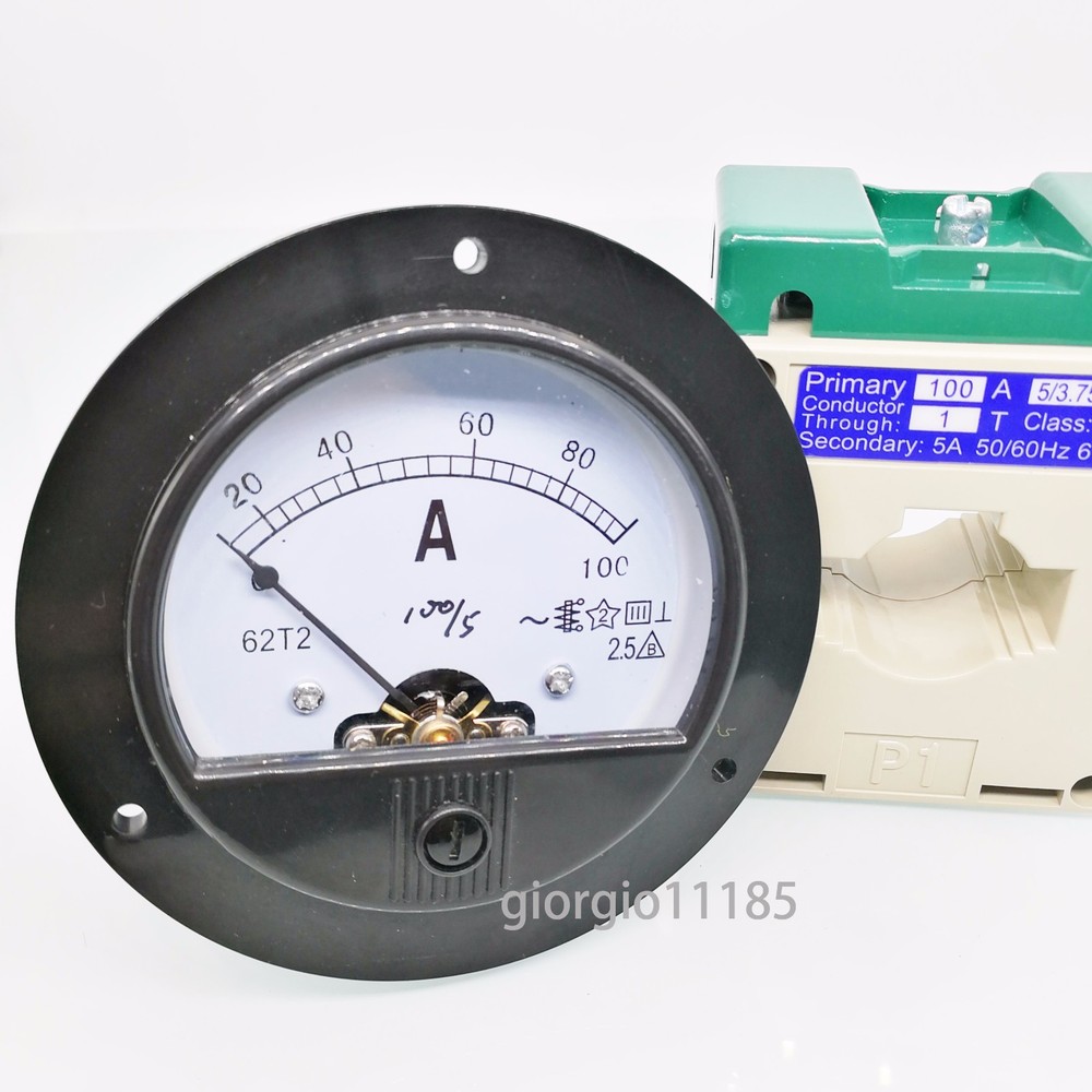 US Stock AC 0~100A Analog AMP Current Panel Meter Ammeter & Current Transformer