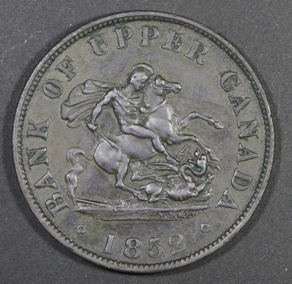 1852 Upper Canada Half Penny Token - Breton #720