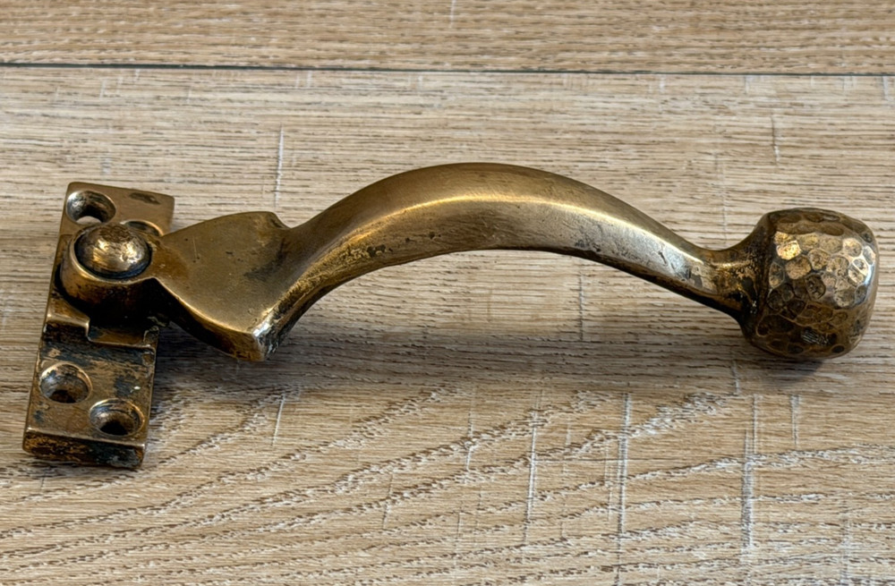 ANTIQUE SOLID BRASS CASEMENT WINDOW HANDLE RECLAIMED